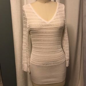 White House Black Market White Sweater M